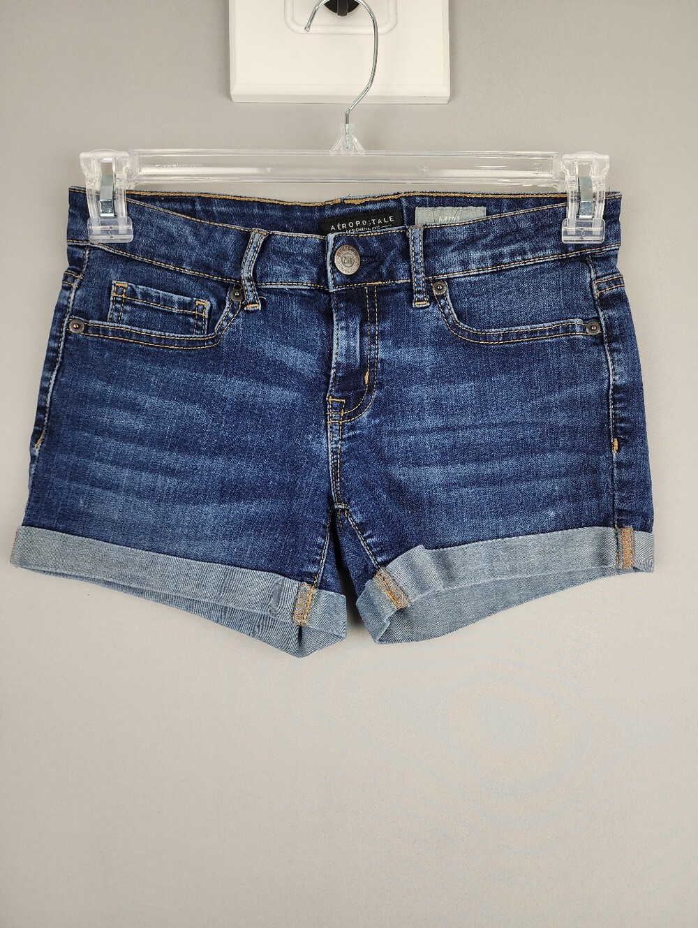 Aeropostale MidinRolled-Cuff Denim Shorts Sz 4
